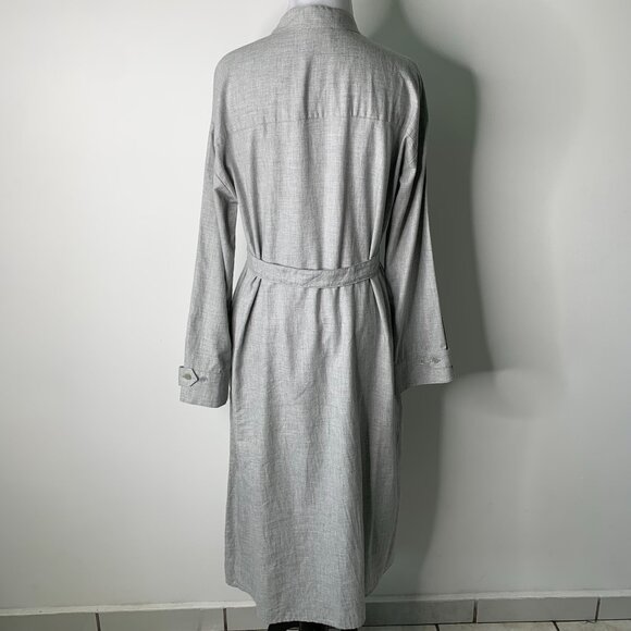 NWT Bohelle Women's Gray Long Sleeve Midi Mock Neck Cotton Dress Size 42 / M - Picture 12 of 15